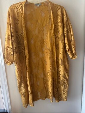 Charlotte Russe Mustard Lace Overlay Top
